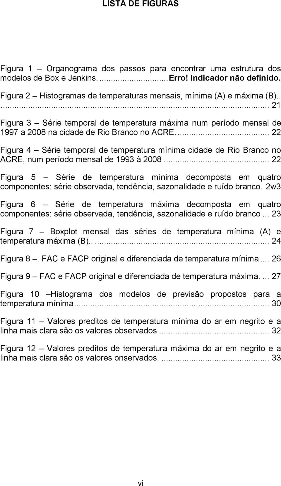 ... 22 Figura 4 Série temporal de temperatura mínima cidade de Rio Branco no ACRE, num período mensal de 1993 à 2008.