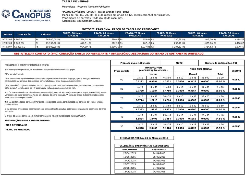 0,00 R$ 524,78 R$ 5,85 R$ 653,01 R$ 730,68 R$ 915, R$ 1.198,56 MT.02.04 F 0 GS R$ 43.350,00 R$ 616,51 R$ 682,38 R$ 767,16 R$ 858,40 R$ 1.075,76 R$ 1.408,07 MT.02.07 R 1200 GS R$ 69.