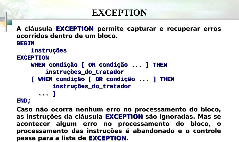 .. ] THEN instruções_do_tratador.