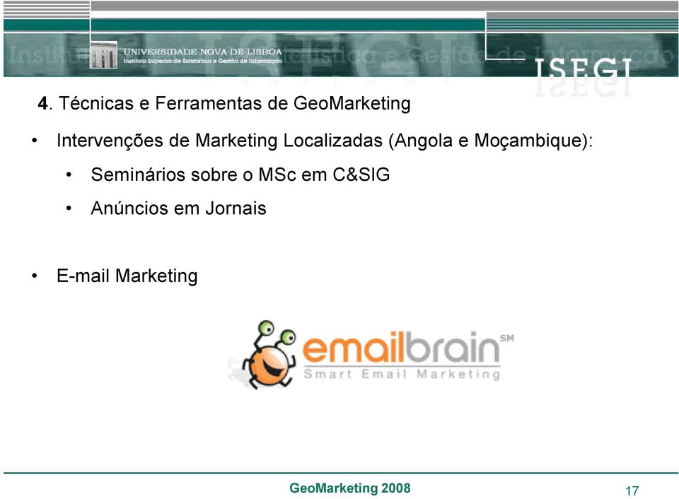 Moçambique): Seminários sobre o MSc em C&SIG