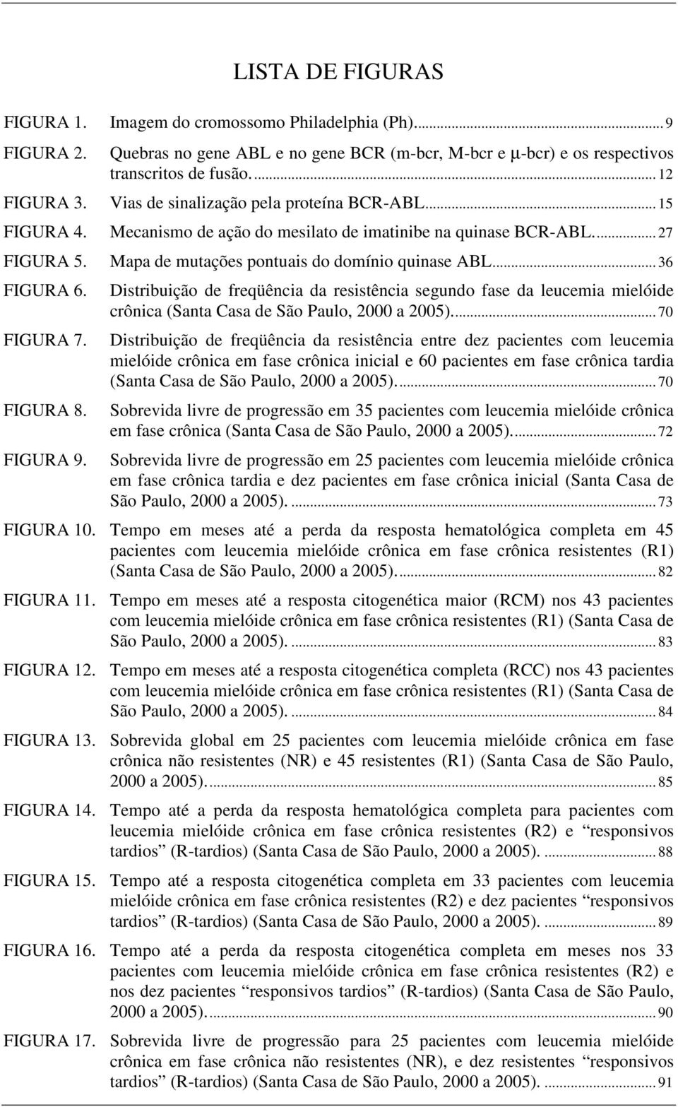 FIGURA 7. FIGURA 8. FIGURA 9. Distribuição de freqüência da resistência segundo fase da leucemia mielóide crônica (Santa Casa de São Paulo, 2000 a 2005).