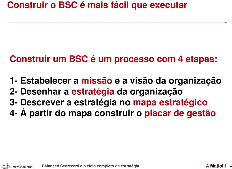 organização 2- Desenhar a estratégia da organização 3- Descrever a