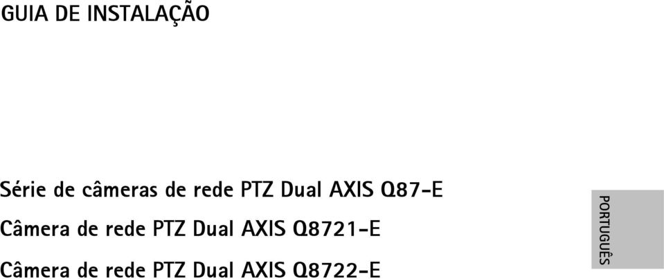 de rede PTZ Dual AXIS Q8721-E Câmera