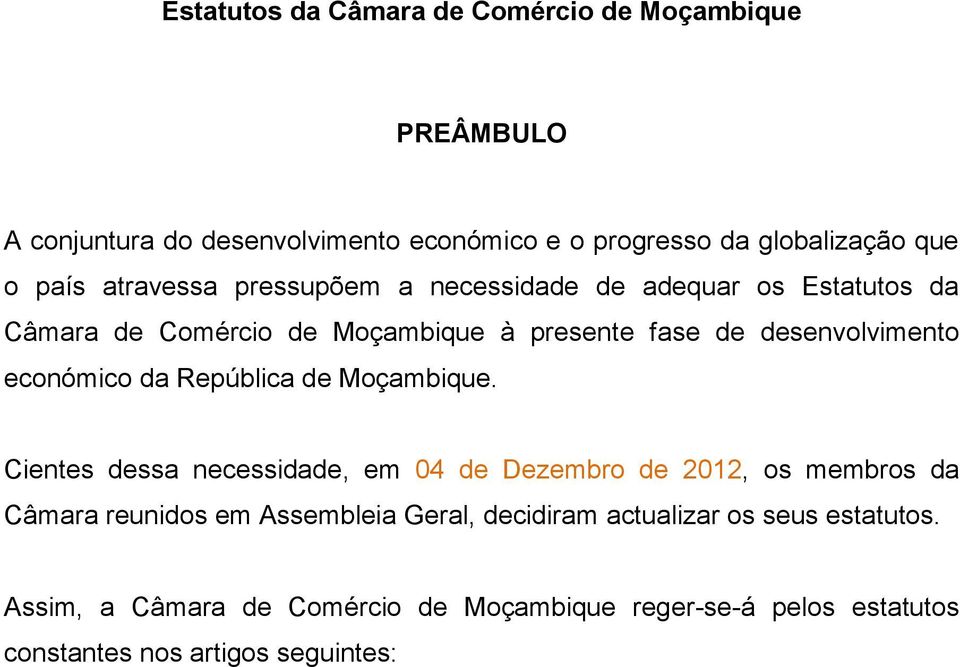 económico da República de Moçambique.