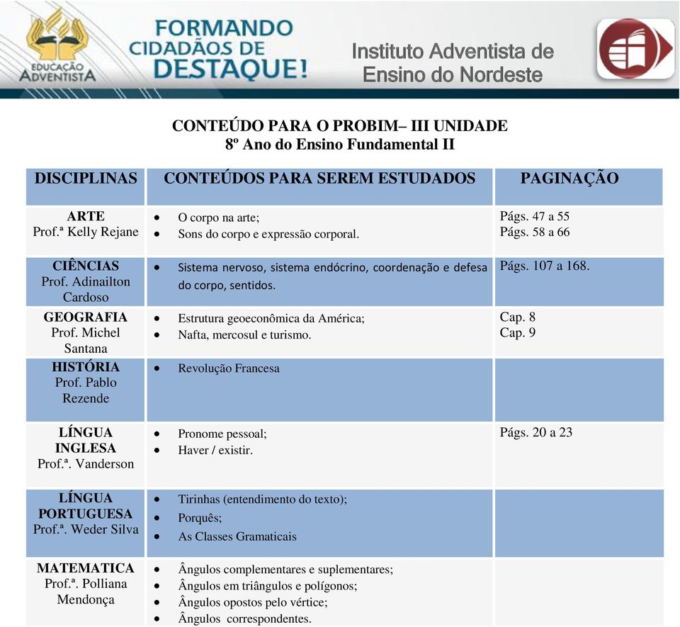 Estrutura geoeconômica da América; Nafta, mercosul e turismo. Revolução Francesa Págs.