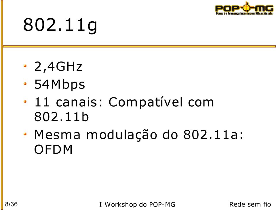 11b Mesma modulação do 802.