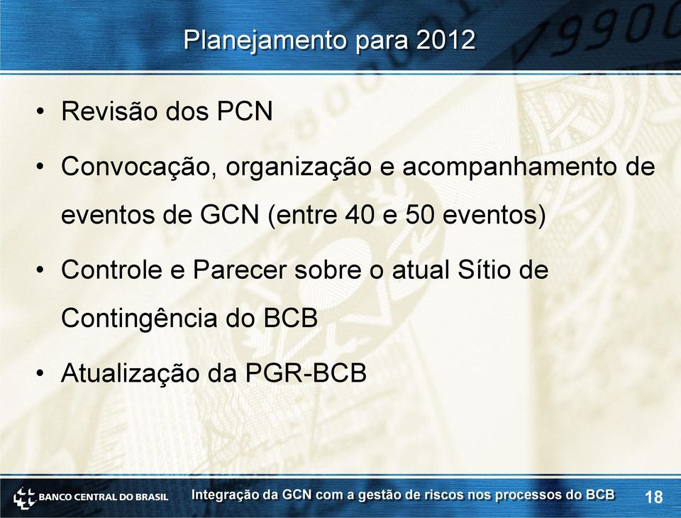 (entre 40 e 50 eventos) Controle e Parecer sobre o