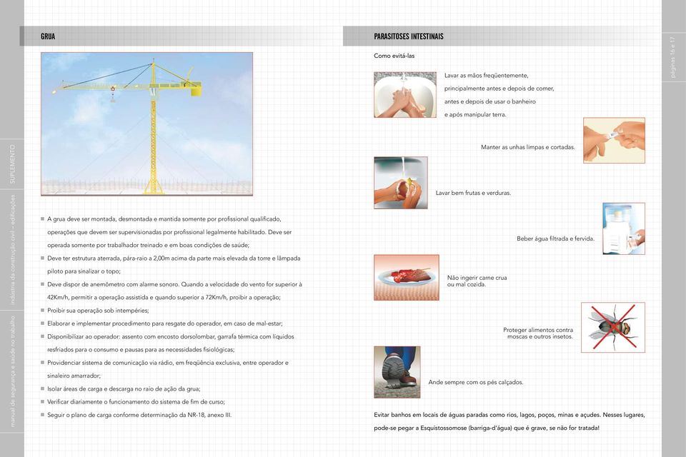 da construção civil edificações A grua deve ser montada, desmontada e mantida somente por profissional qualificado, operações que devem ser supervisionadas por profissional legalmente habilitado.
