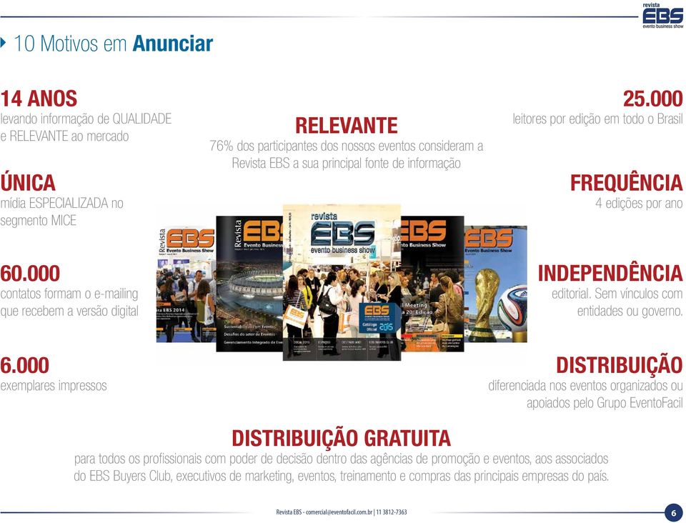 000 contatos formam o e-mailing que recebem a versão digital INDEPENDÊNCIA editorial. Sem vínculos com entidades ou governo. 6.