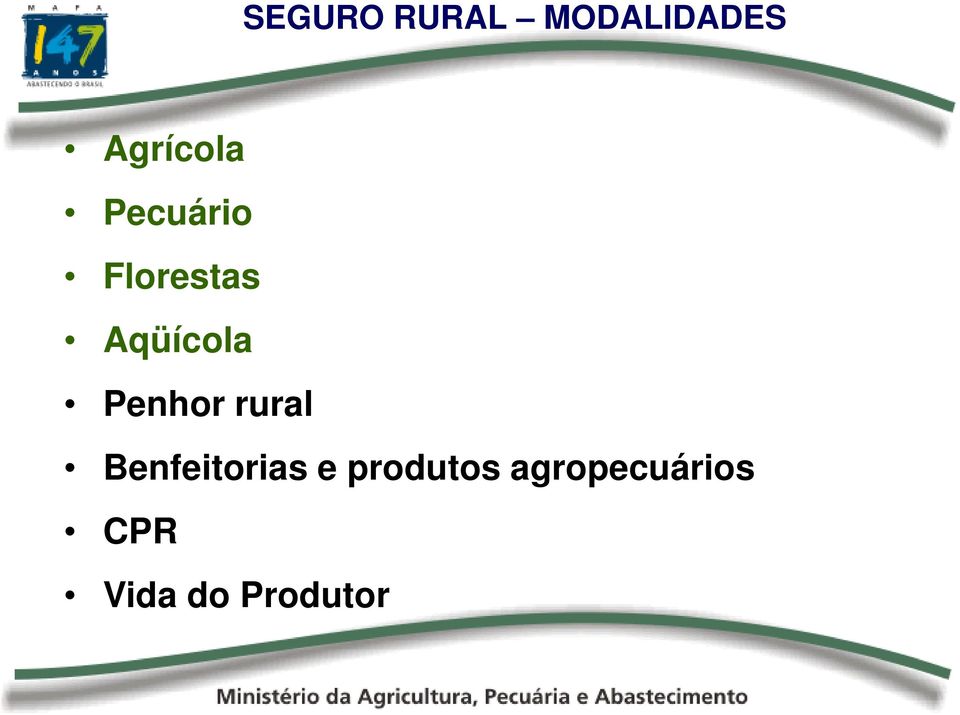 Penhor rural Benfeitorias e