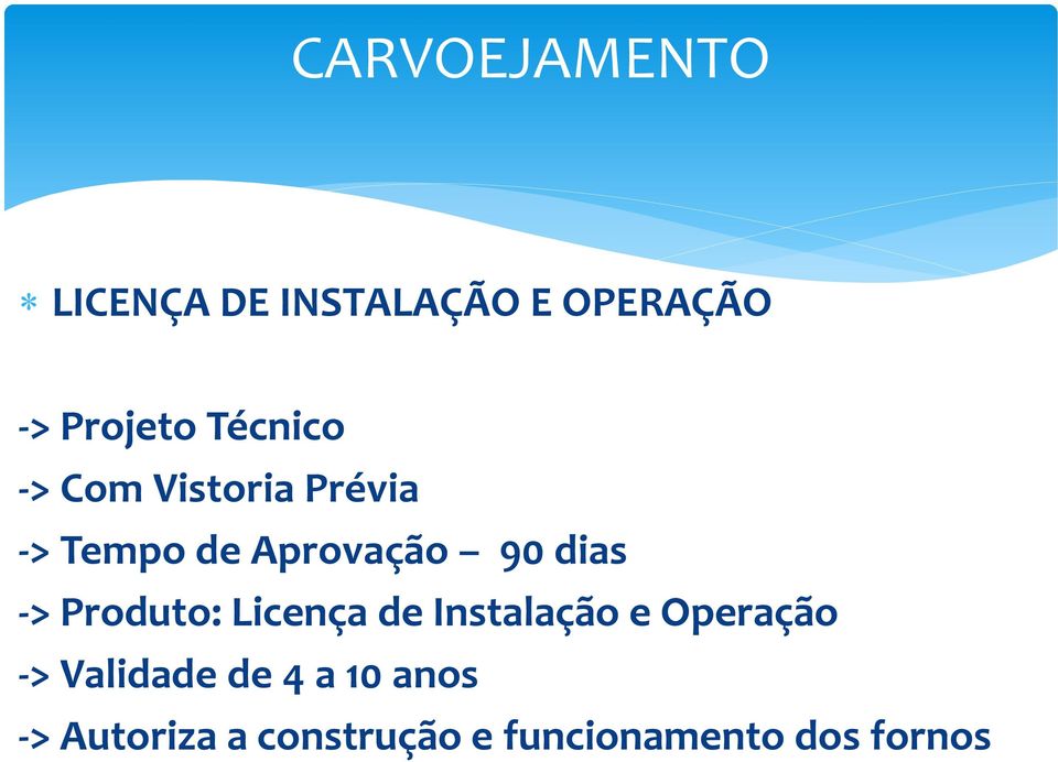 -> Produto: Licença de Instalação e Operação -> Validade de