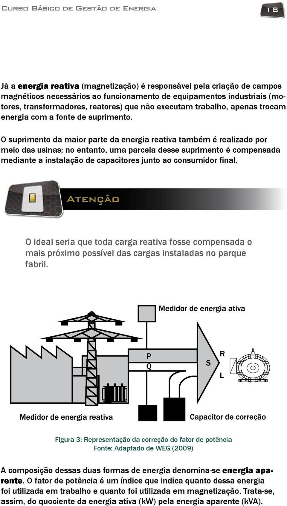 O suprimento da maior parte da energia reativa também é realizado por meio das usinas; no entanto, uma parcela desse suprimento é compensada mediante a instalação de capacitores junto ao consumidor