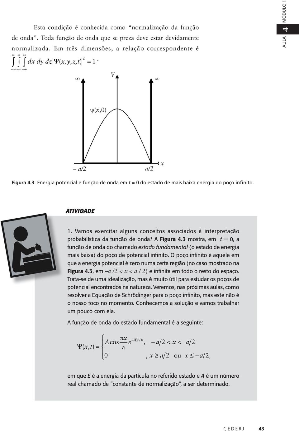 Vmos exercitr lguns conceitos ssocidos à interpretção probbilístic d função de ond? A Figur 4.