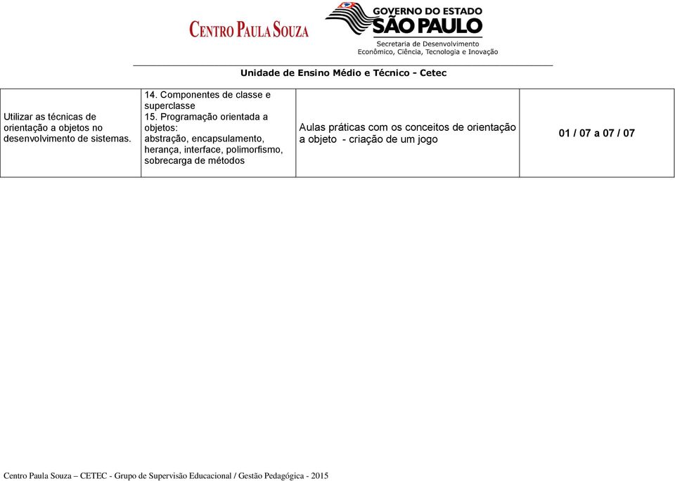 Programação orientada a objetos: abstração, encapsulamento, herança, interface,