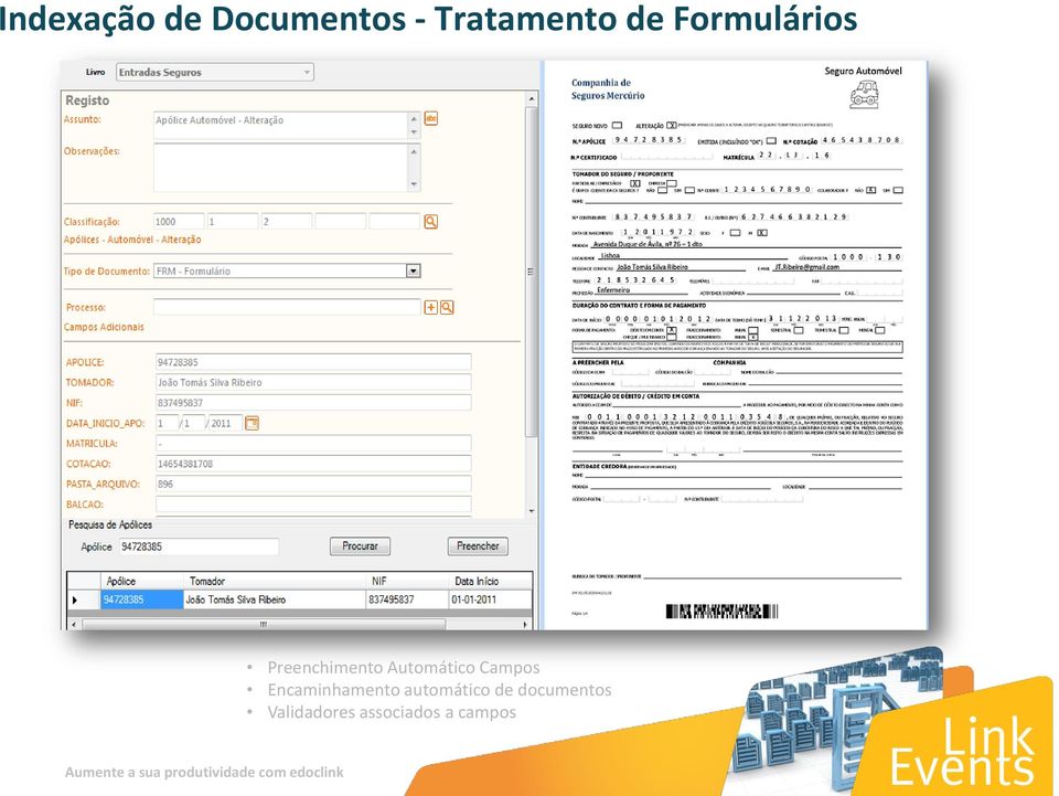 Automático Campos Encaminhamento