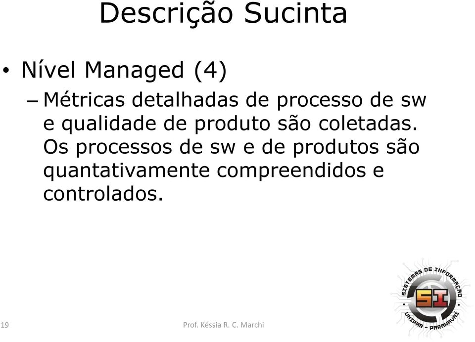 Os processos de sw e de produtos são quantativamente