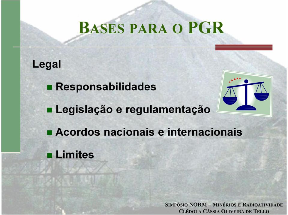 Legislação e regulamentação