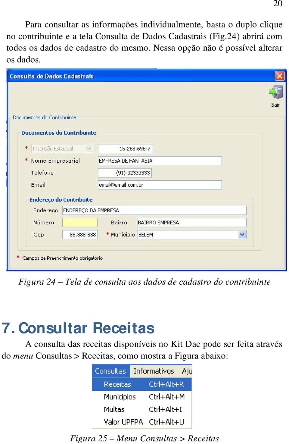 20 Figura 24 Tela de consulta aos dados de cadastro do contribuinte 7.