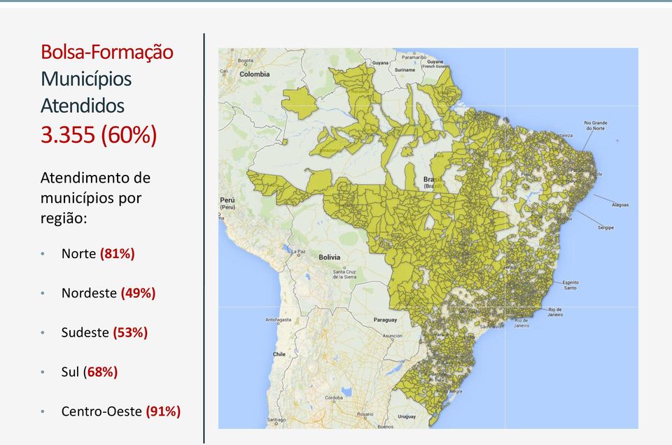 por região: Norte (81%) Nordeste (49%)