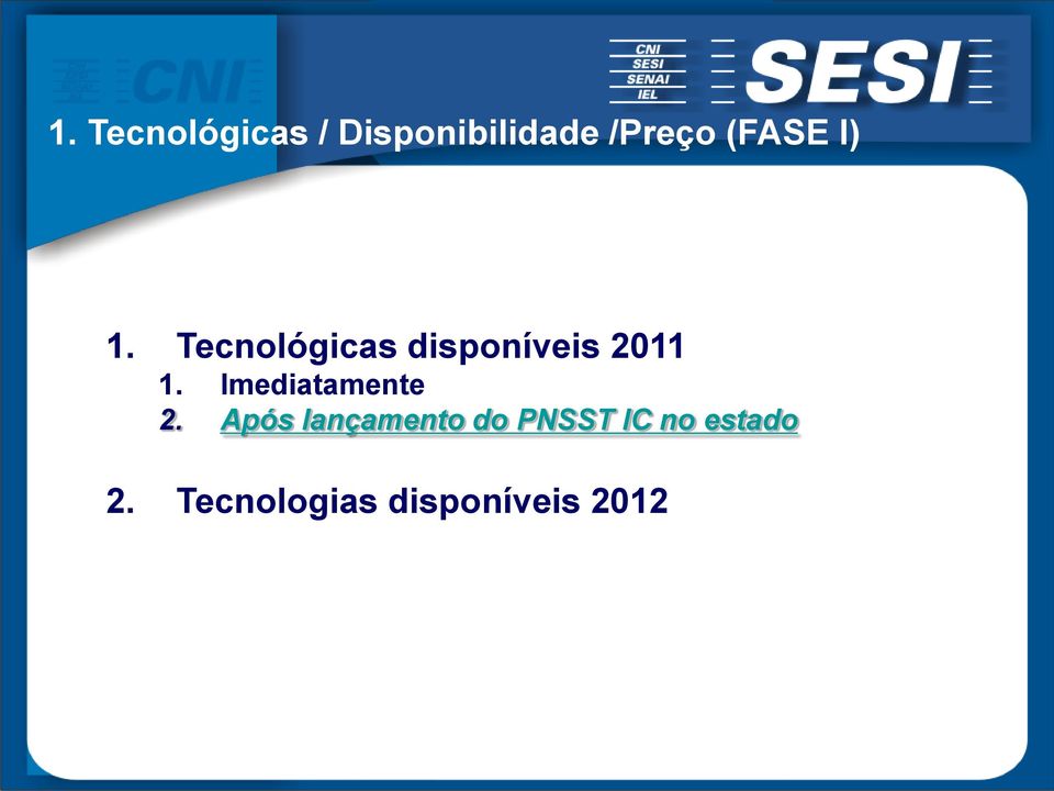 Tecnológicas disponíveis 2011 1.