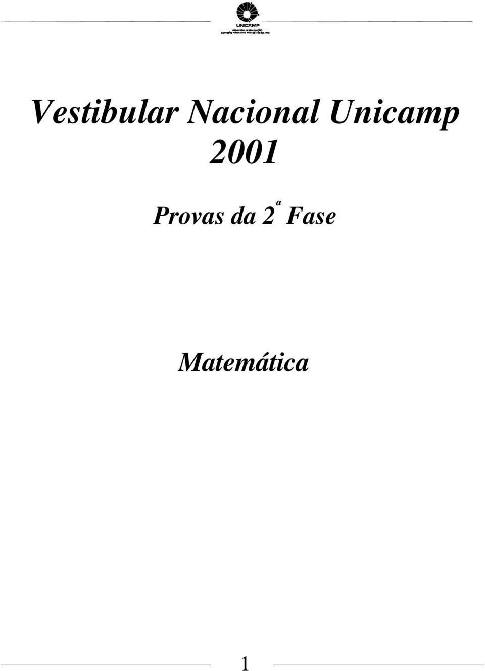 Unicamp 2001