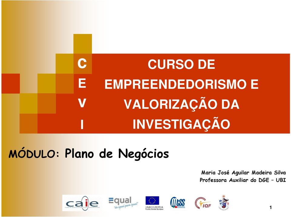 Plano de Negócios Maria José Aguilar