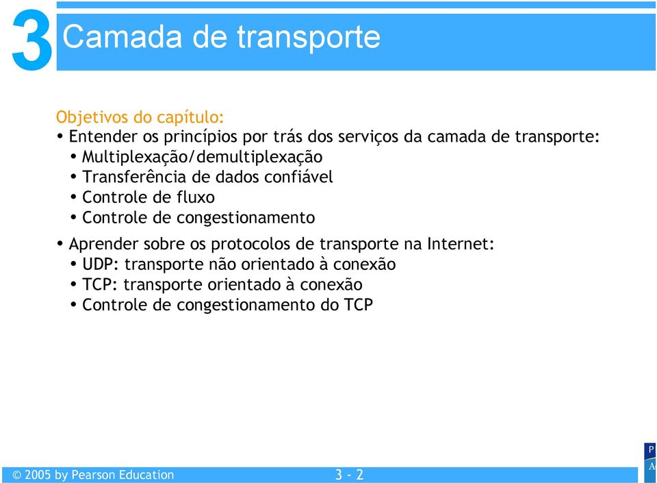 Controle de congestionamento Aprender sobre os protocolos de transporte na Internet: UDP:
