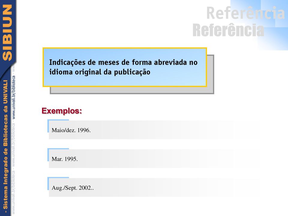 publicação Exemplos: Maio/dez.