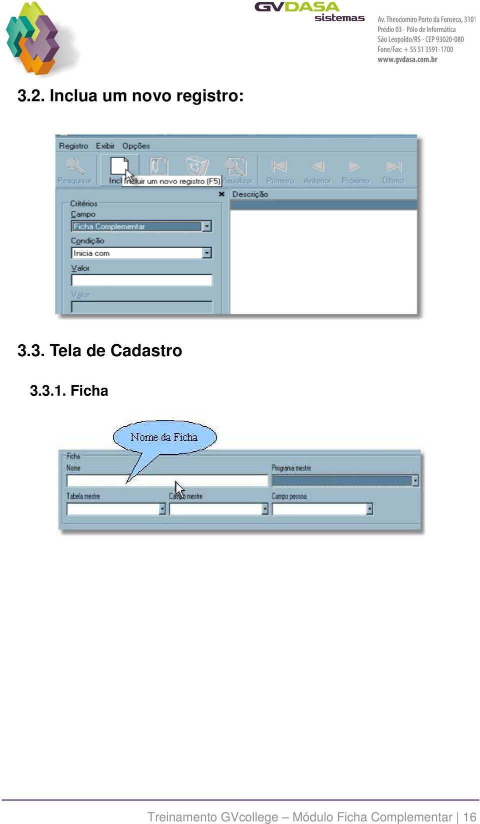 3. Tela de Cadastro 3.3.1.