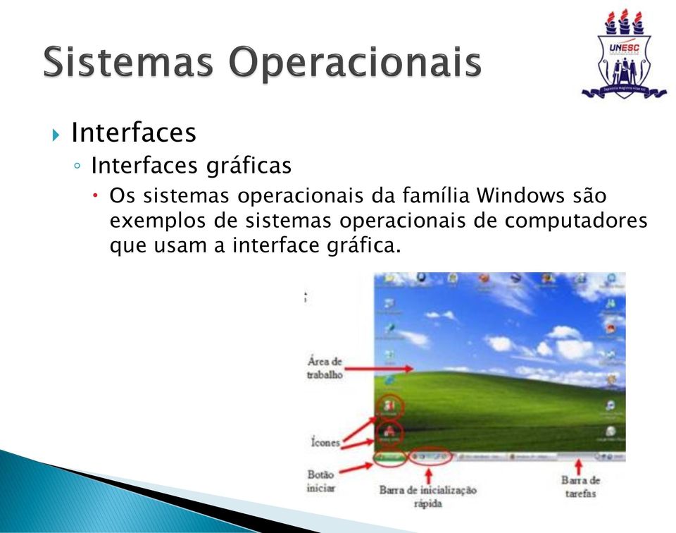 Windows são exemplos de sistemas