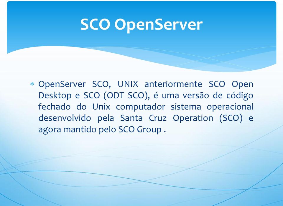 fechado do Unix computador sistema operacional