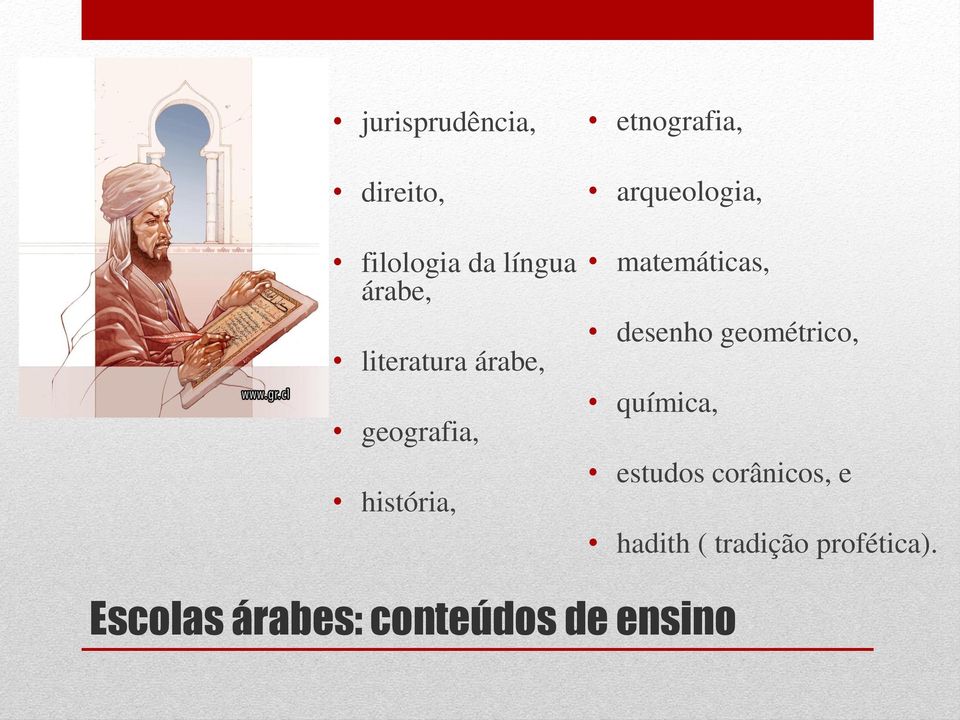 arqueologia, matemáticas, desenho geométrico, química,