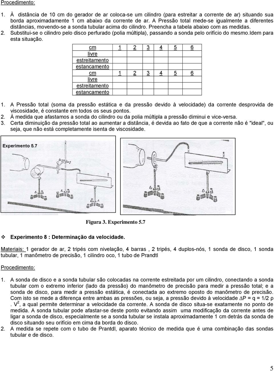 Substitui-se o cilindro pelo disco perfurado (polia múltipla), passando a sonda pelo orifício do mesmo.idem para esta situação.