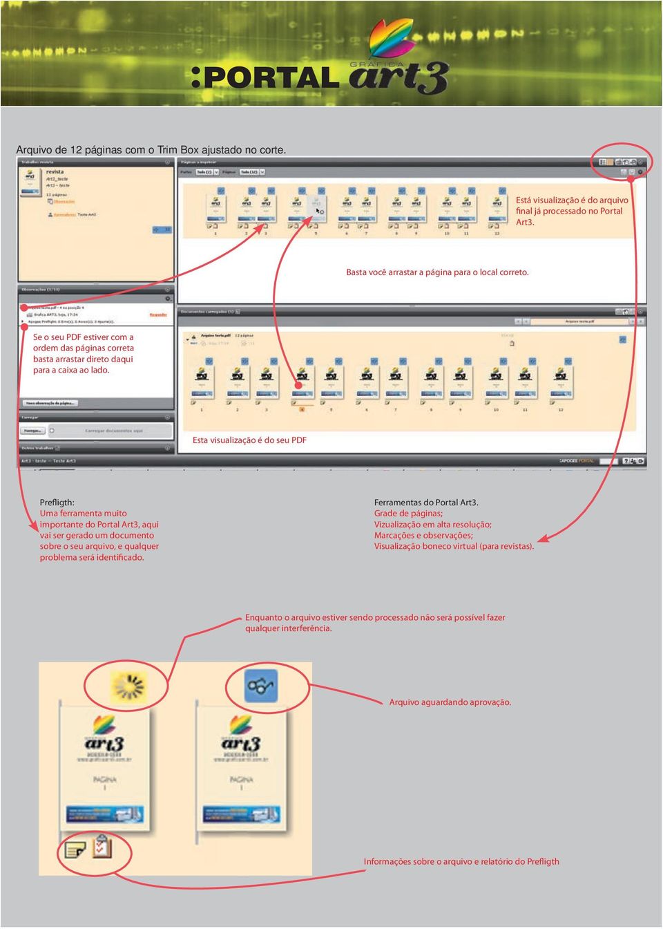 Esta visualização é do seu PDF Prefligth: Uma ferramenta muito importante do Portal Art3, aqui vai ser gerado um documento sobre o seu arquivo, e qualquer problema será identificado.