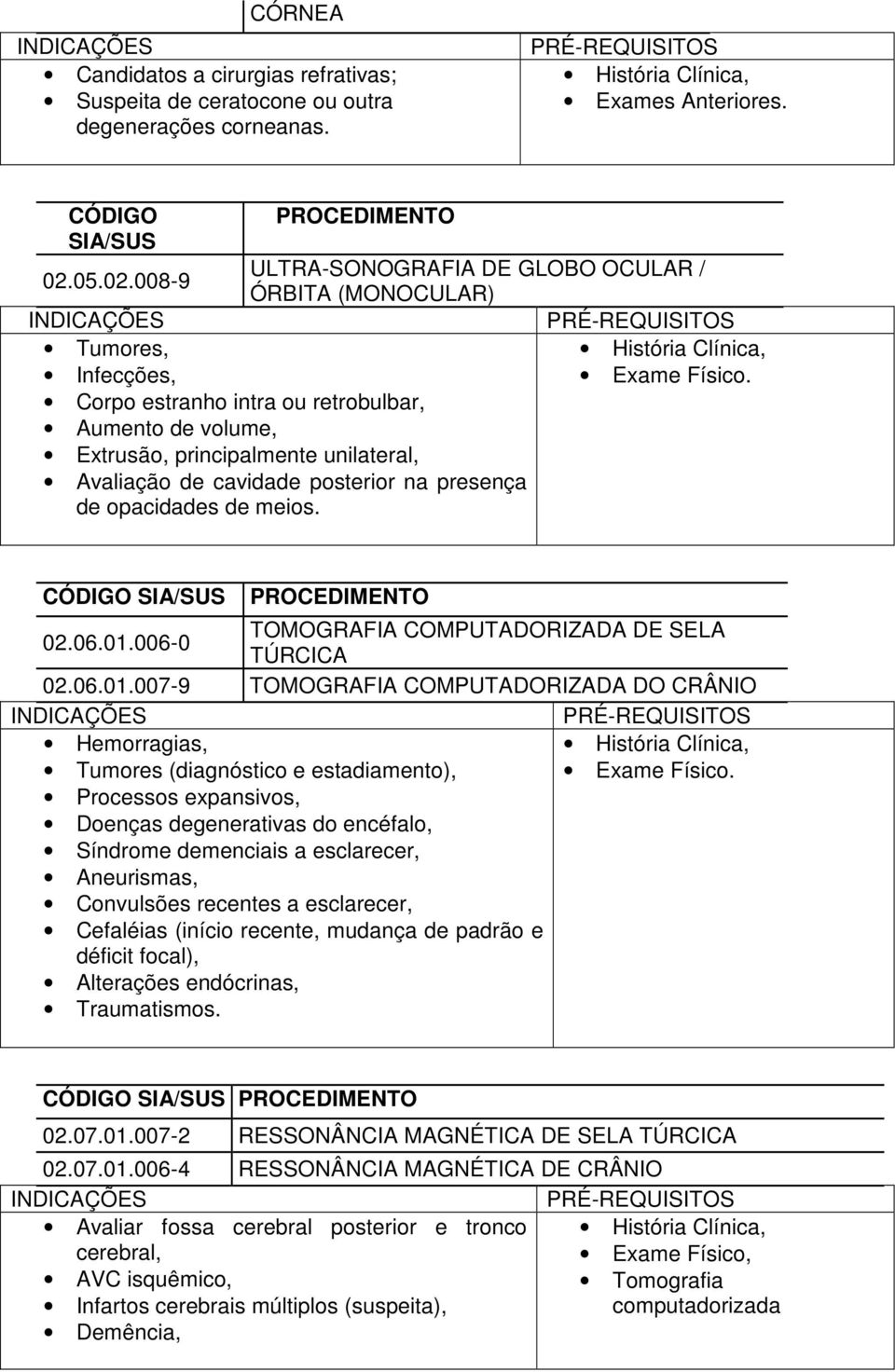 006-0 TOMOGRAFIA COMPUTADORIZADA DE SELA TÚRCICA 02.06.01.