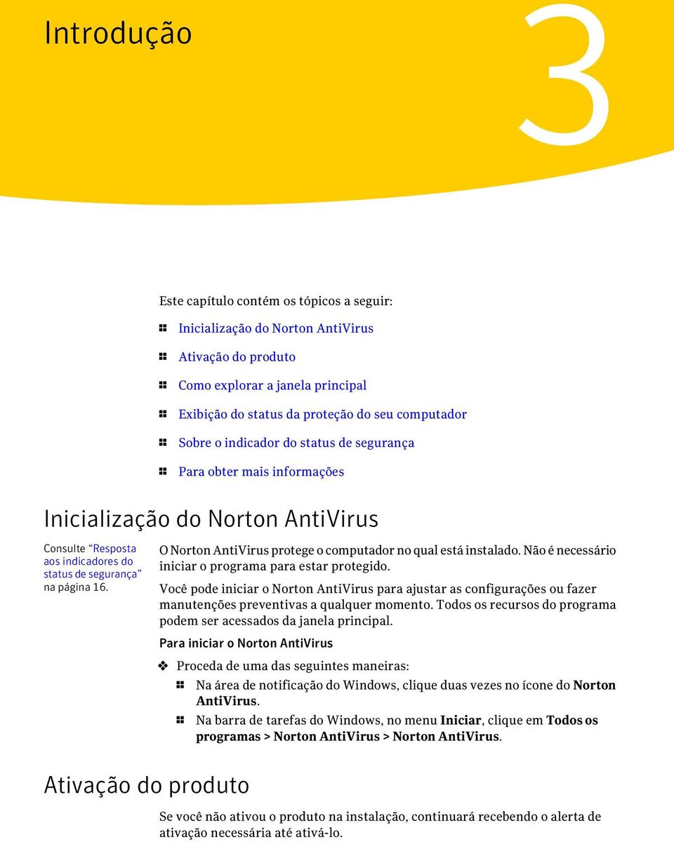 O Norton AntiVirus protege o computador no qual está instalado. Não é necessário iniciar o programa para estar protegido.