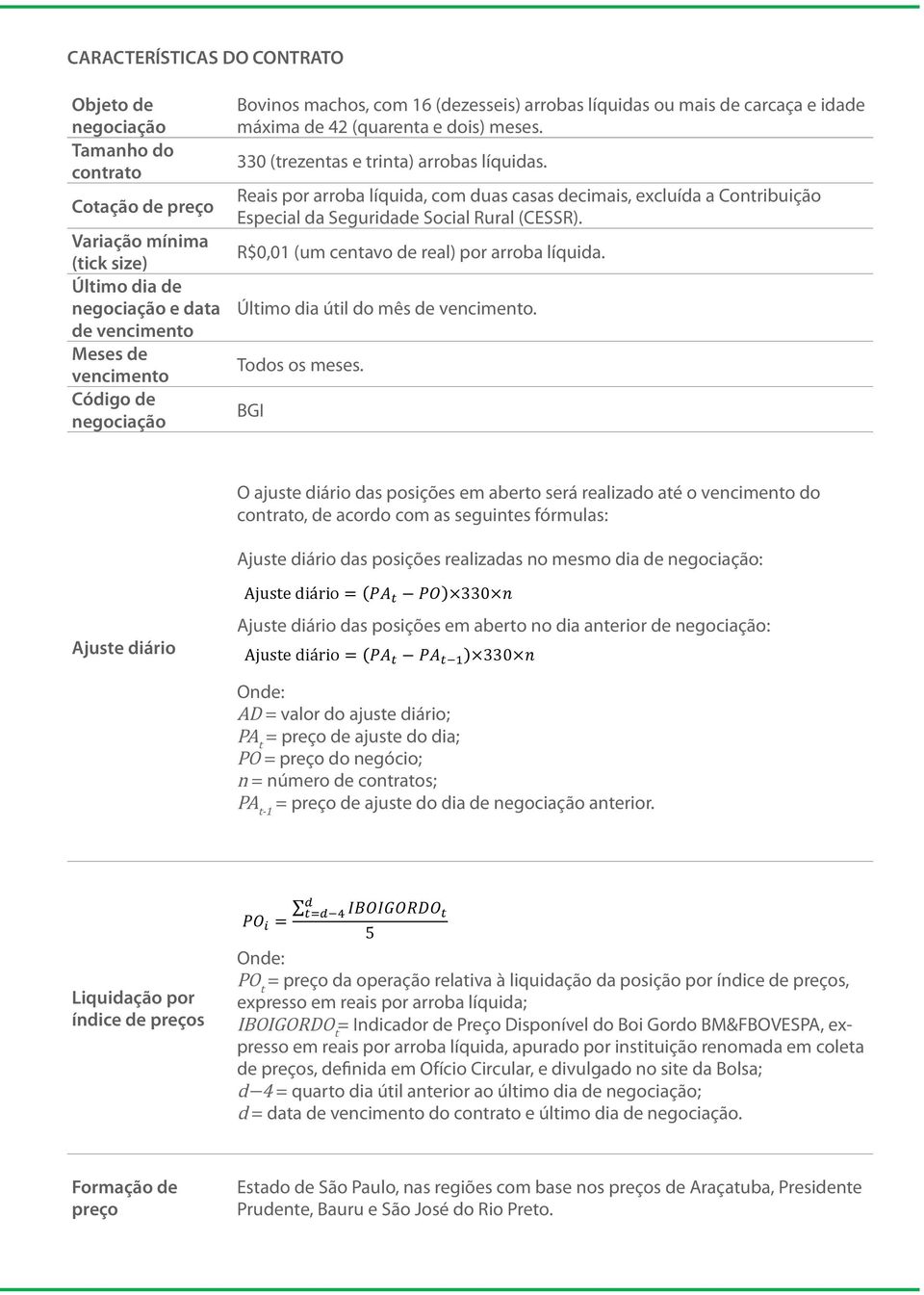 Reais por arroba líquida, com duas casas decimais, excluída a Contribuição Especial da Seguridade Social Rural (CESSR). R$0,01 (um centavo de real) por arroba líquida.