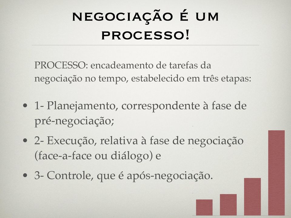 estabelecido em três etapas: 1- Planejamento, correspondente à fase