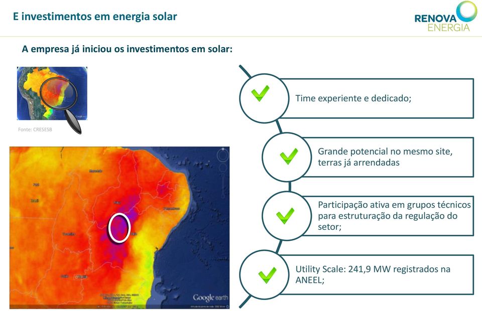 site, terras já arrendadas Participação ativa em grupos técnicos para