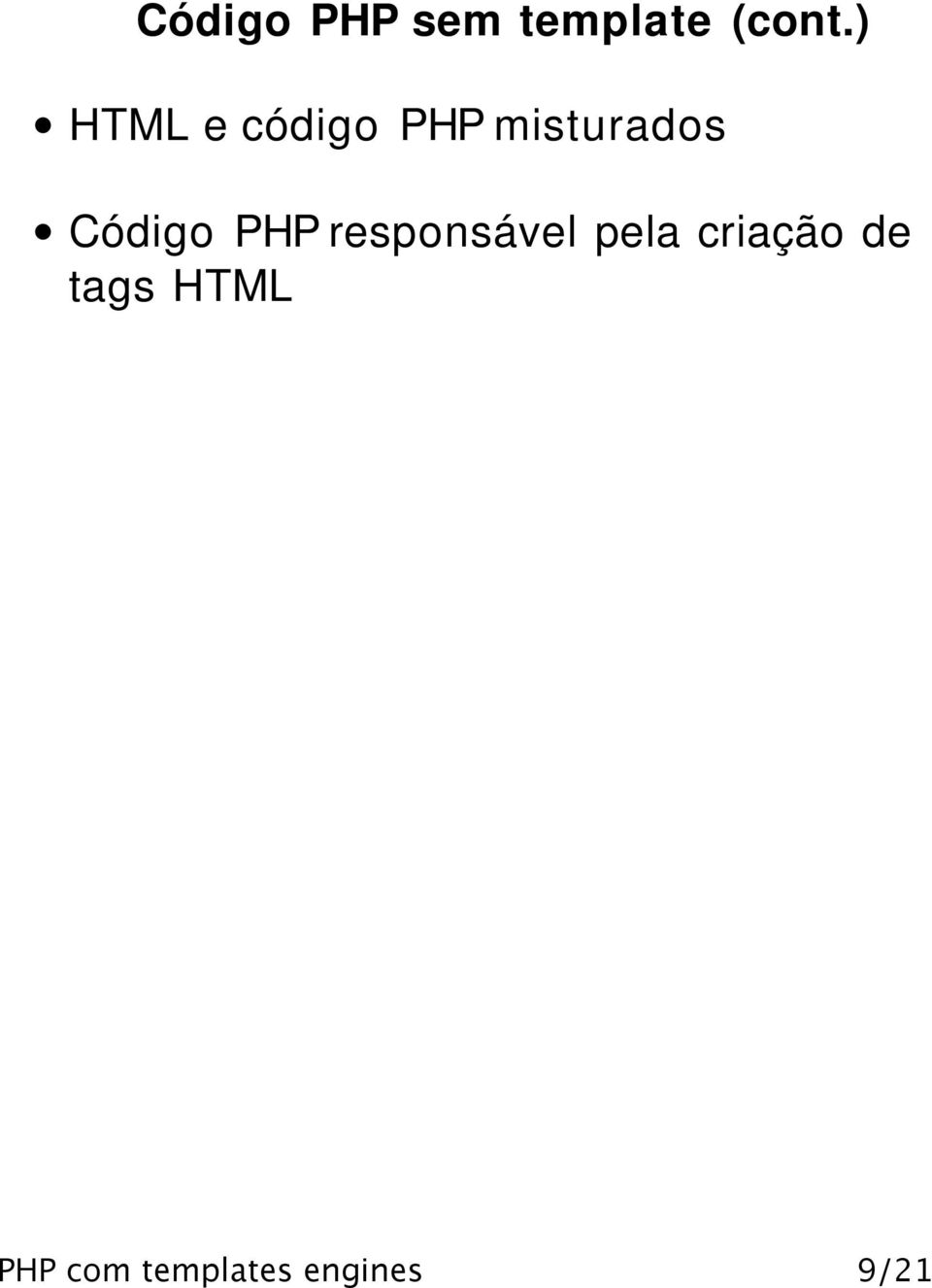 Código PHP responsável pela