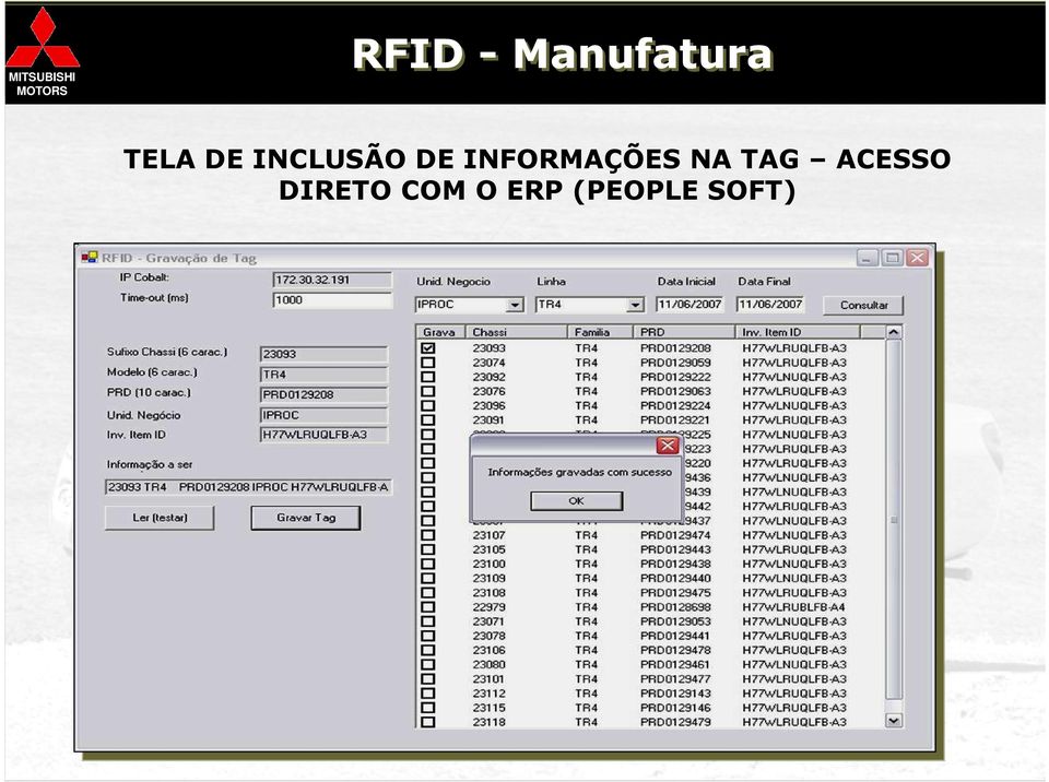 INFORMAÇÕES NA TAG