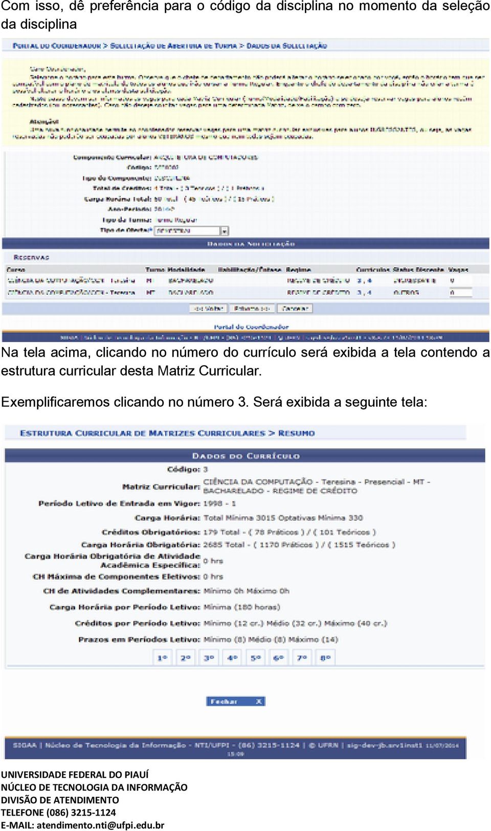 será exibida a tela contendo a estrutura curricular desta Matriz