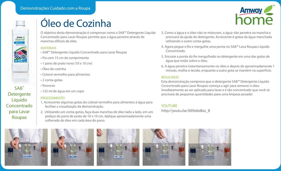 SA8 Detergente Líquido para Lavar Roupas Fio com 15 cm de comprimento 1 pano de prato novo (10 x 10 cm) Óleo de cozinha Coloral vermelho para alimentos 2 conta-gotas Tesouras 125 ml de água em um