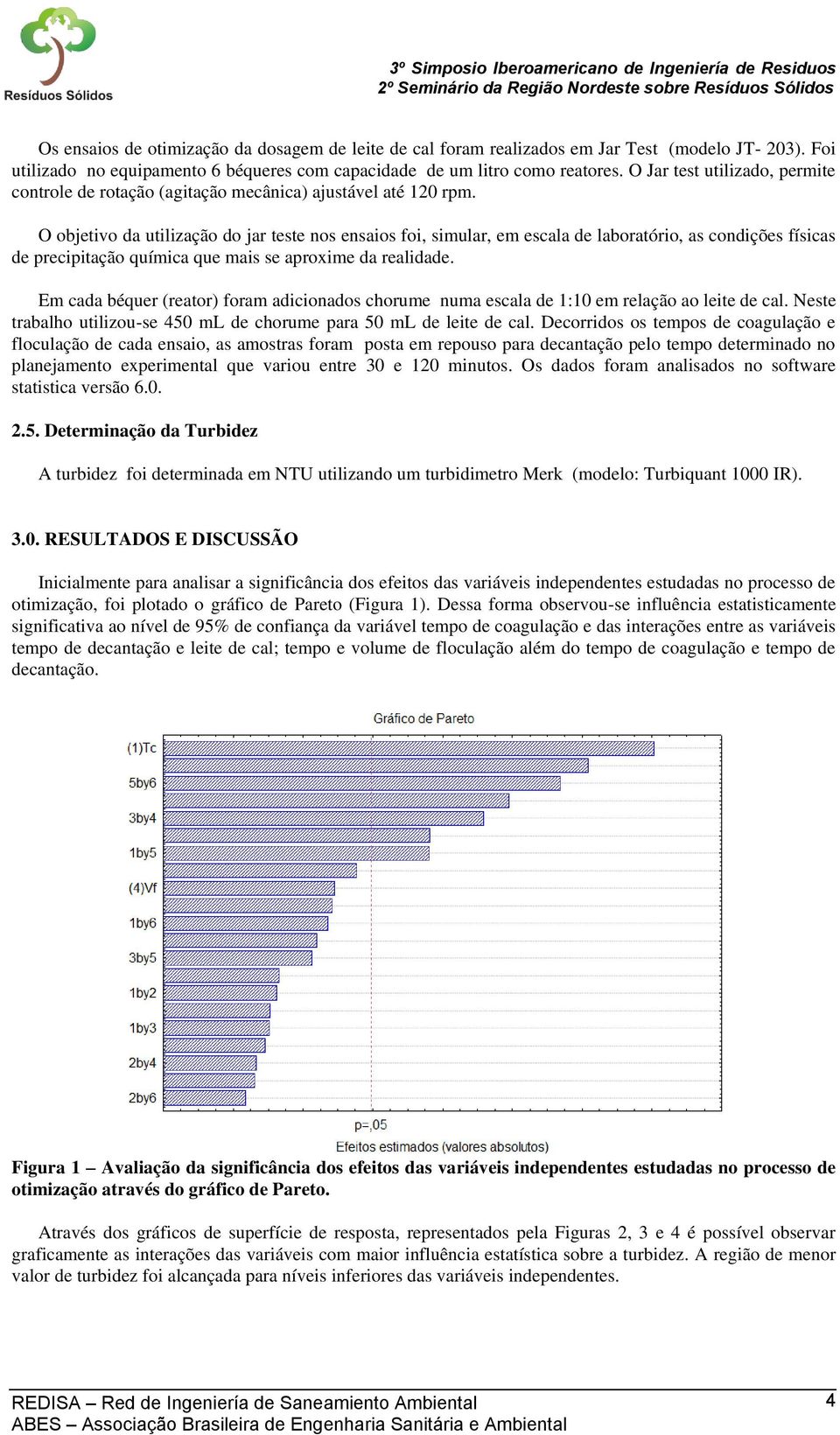 O objetivo da utilização do jar teste nos ensaios foi, simular, em escala de laboratório, as condições físicas de precipitação química que mais se aproxime da realidade.