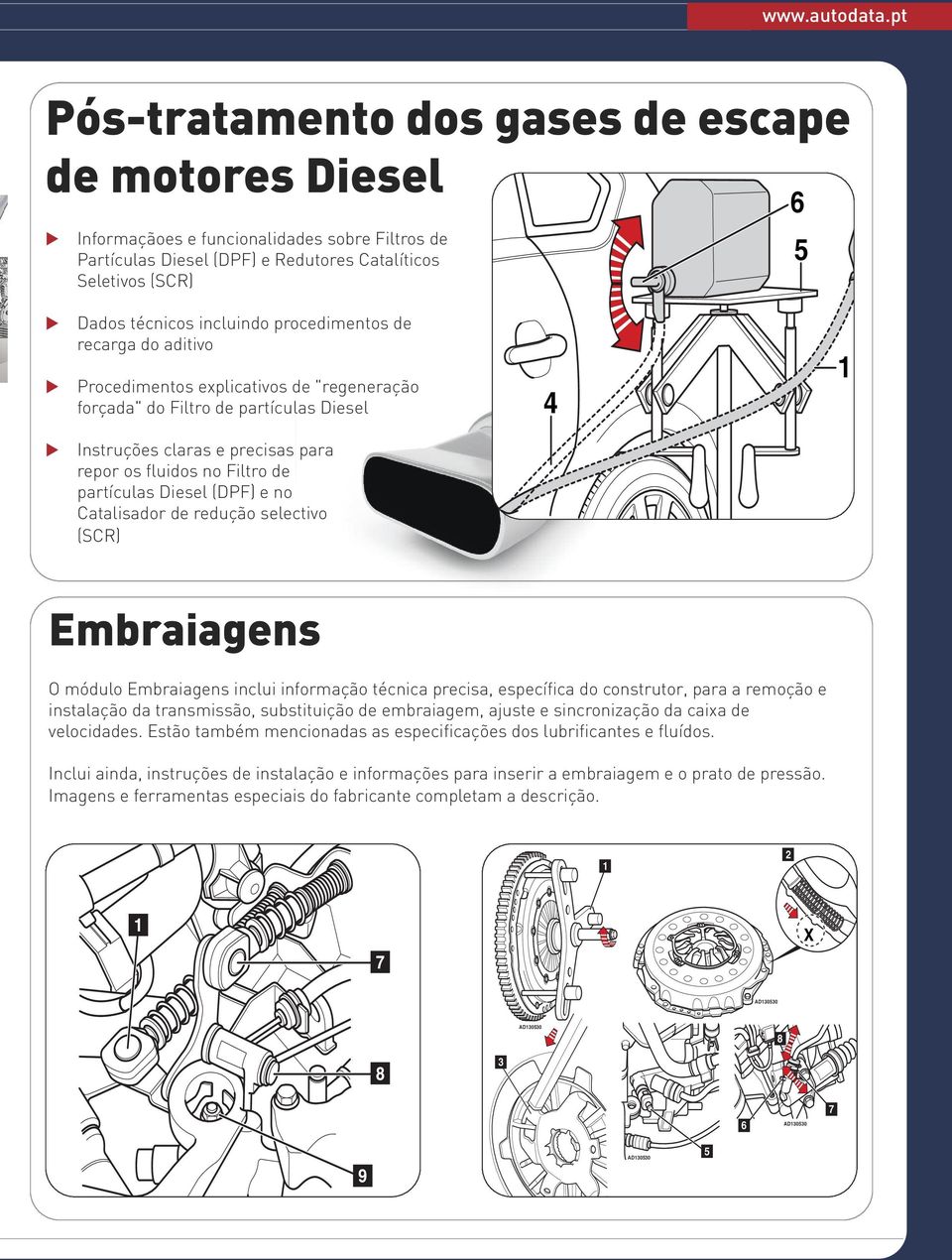 redção seectivo (SCR) Embraiagens O módo Embraiagens inci informação técnica precisa, específica do constrtor, para a remoção e instaação da transmissão, sbstitição de embraiagem, ajste e