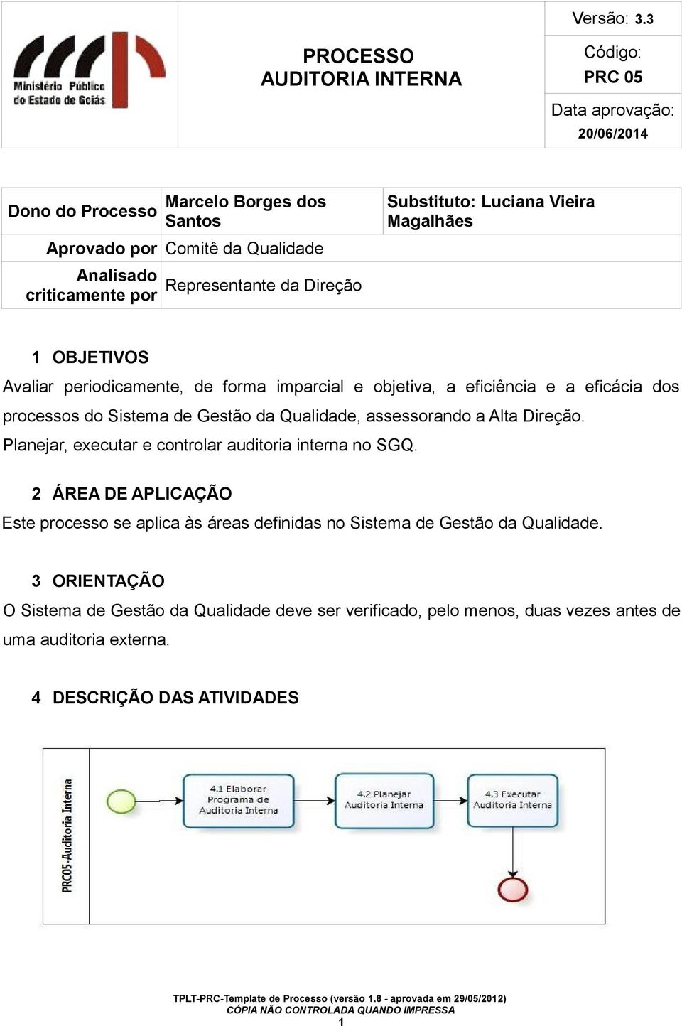 assessorando a Alta Direção. Planejar, executar e controlar auditoria interna no SGQ.