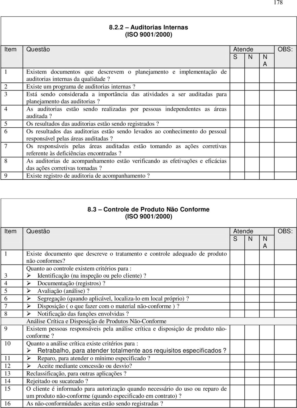 4 As auditorias estão sendo realizadas por pessoas independentes as áreas auditada? 5 Os resultados das auditorias estão sendo registrados?