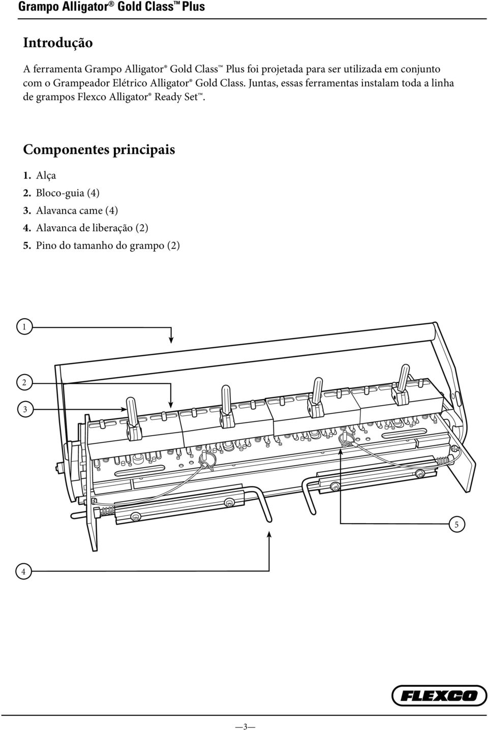 Juntas, essas ferramentas instalam toda a linha de grampos Flexco Alligator Ready Set.