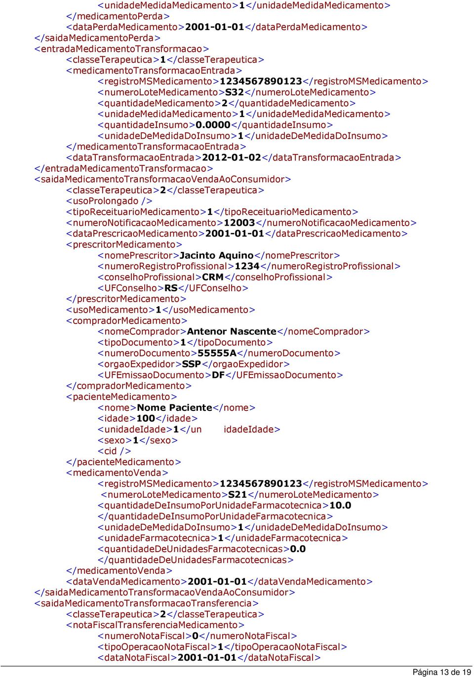 <unidademedidamedicamento>1</unidademedidamedicamento> <quantidadeinsumo>0.