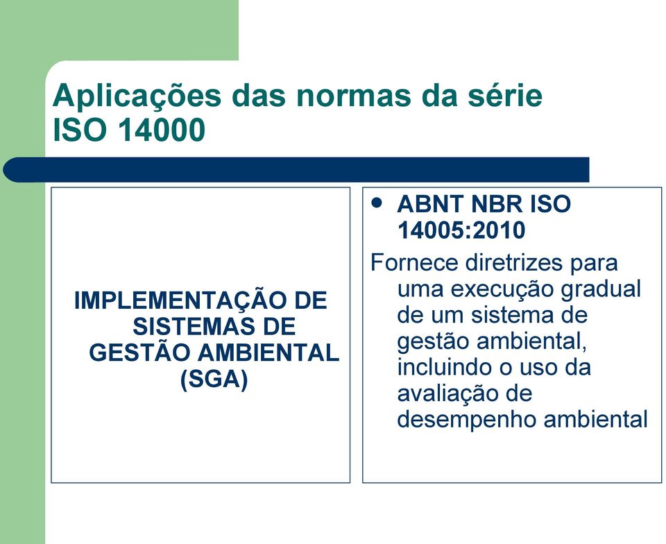 Fornece diretrizes para uma execução gradual de um sistema de